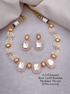 5 AD Designer Diamond Rose Gold Kundan Necklace Wholesale Price In Surat
